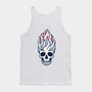 Pastel Skull Flames Tank Top